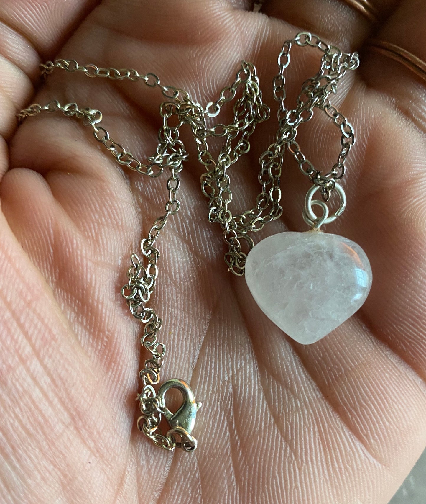 Rose Quartz heart necklace