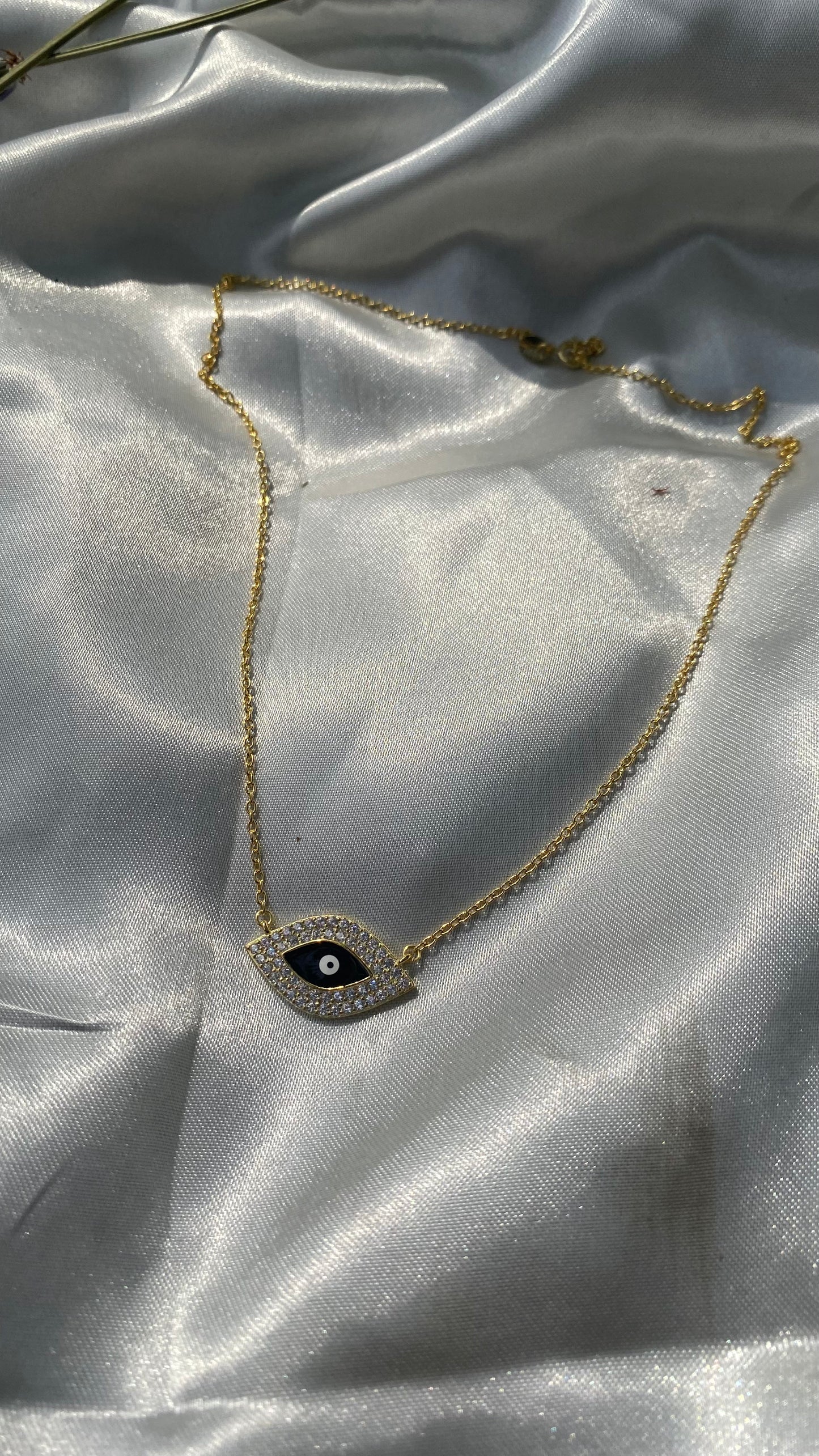 Black Gold Evil eye necklace