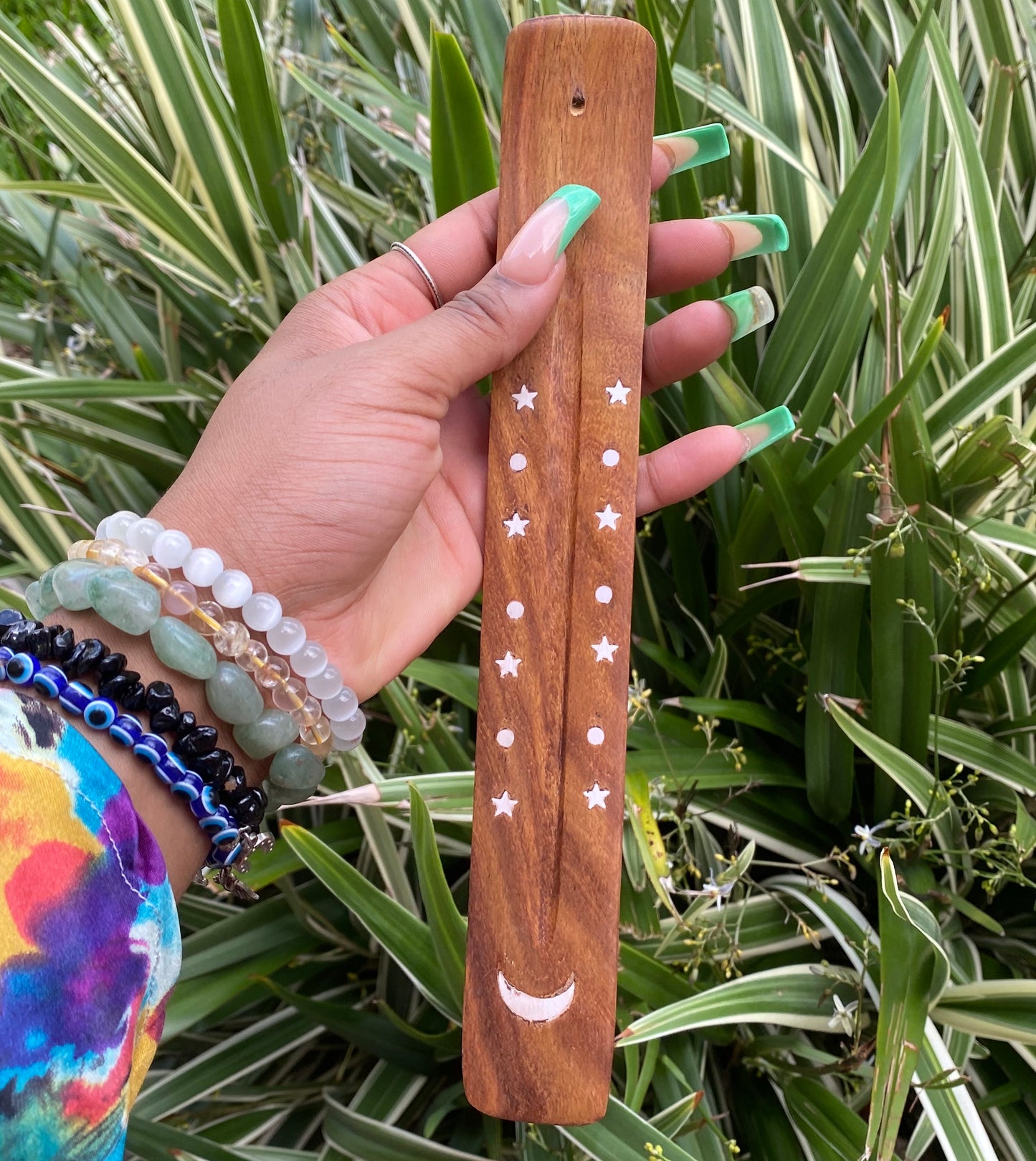 moon and stars incense holder